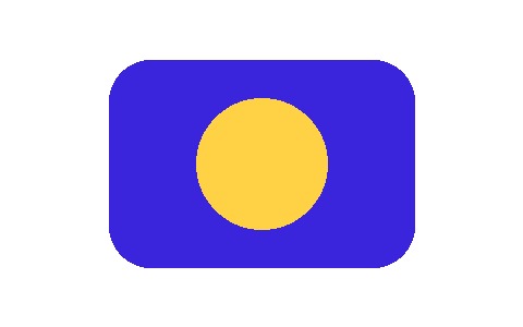 The same purple rectangle and yellow circle after conversion to JPG with a white background